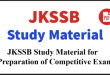 JKSSB Study Material for Preparation of Competitive Exam