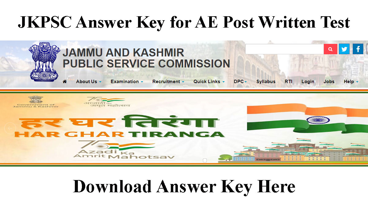 JKPSC releases Answer Key for AE posts written test