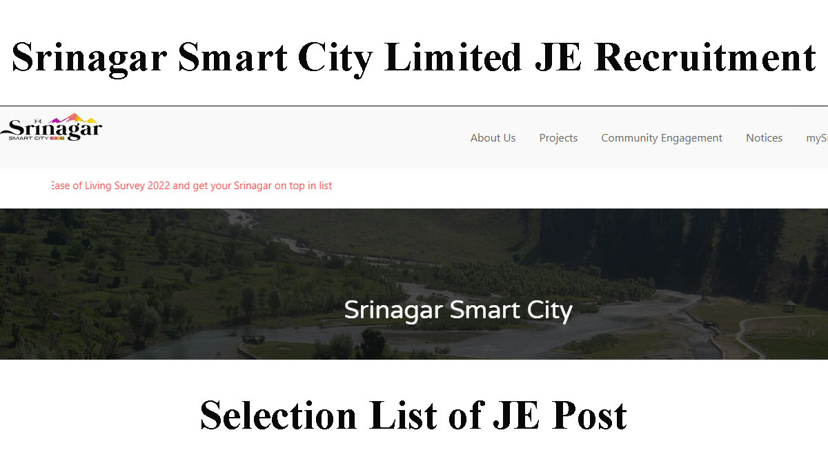 SSCL Selection List of JE Civil post