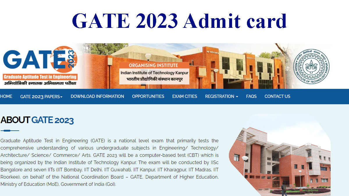 GATE 2023 admit card