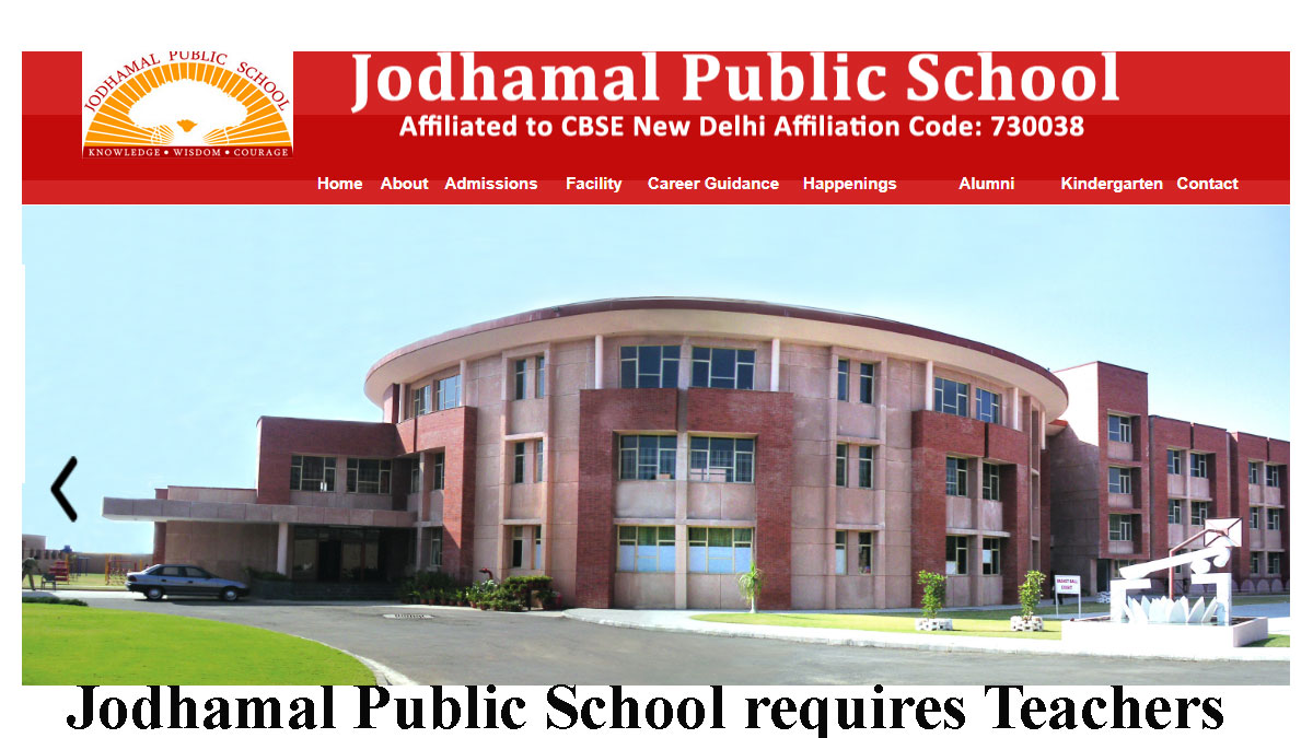 Jodhamal Public School requires Teachers