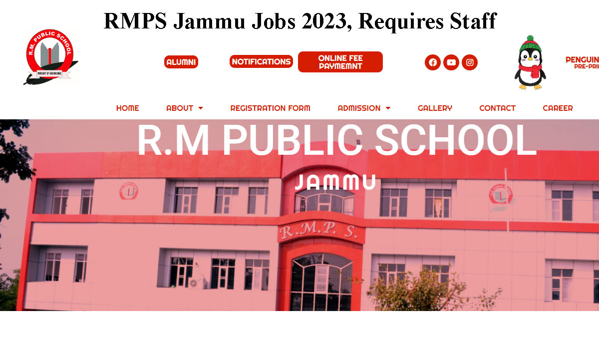 RMPS Jammu Jobs 2023, Requires Staff