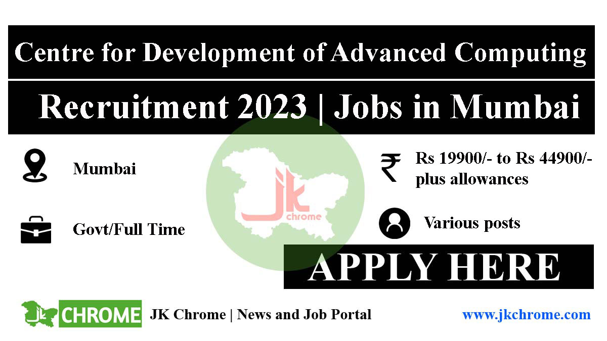 CDAC Job Recruitment 2023 | Check Details and Apply