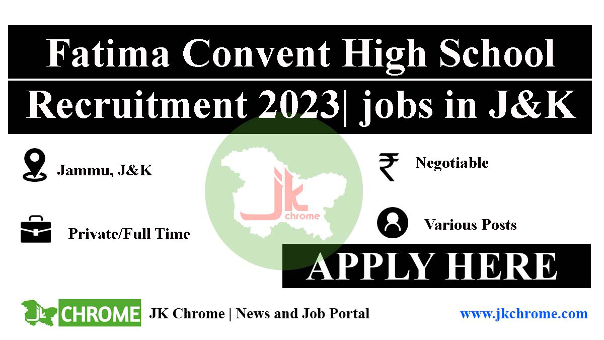 Fatima Convent High School Jammu Jobs 2023 | Walk-in-Interview