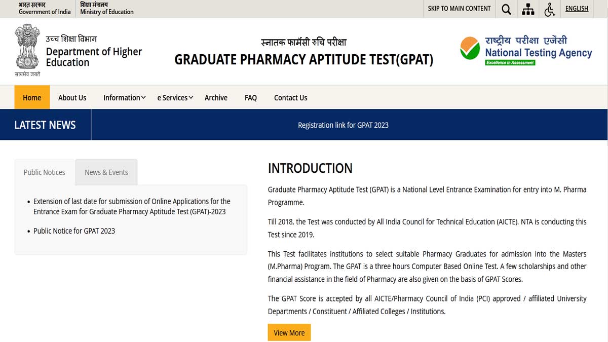GPAT 2023: Last date to apply for Pharmacy entrance test on gpat.nta.nic.in
