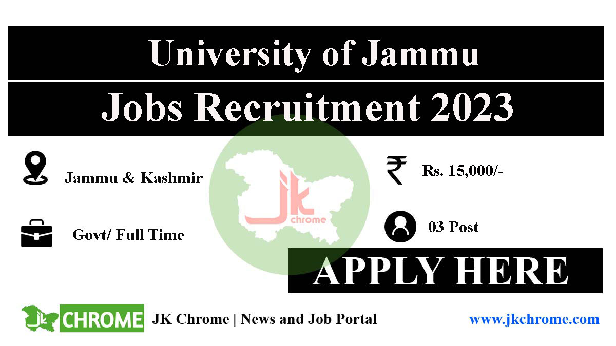 Jammu University Recruitment 2023: Apply for Field Investigator Posts