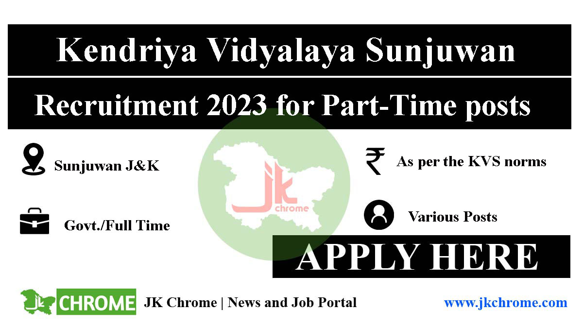 KV Sunjuwan Jobs Recruitment 2023 for Part-Time Teachers