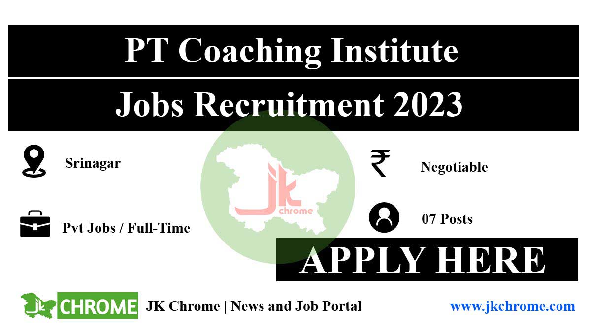 Exciting Marketing Job Opportunities Available at PT Coaching Institute in Srinagar