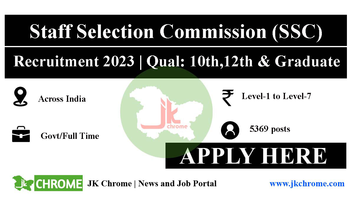SSC Job Vacancies for 10th, 12th, Graduates | Apply for 5369 (Phase-XI) Posts