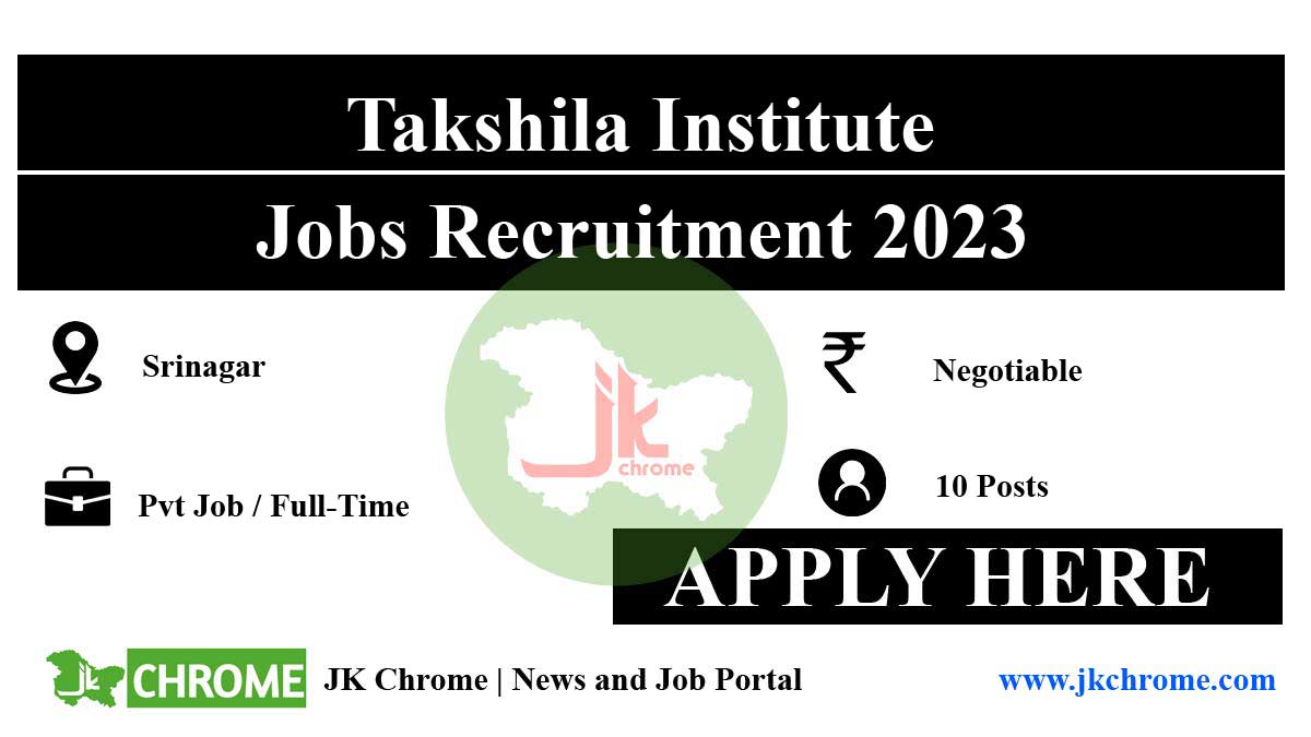 Takshila Institute Jobs recruitment 2023 | Apply Now