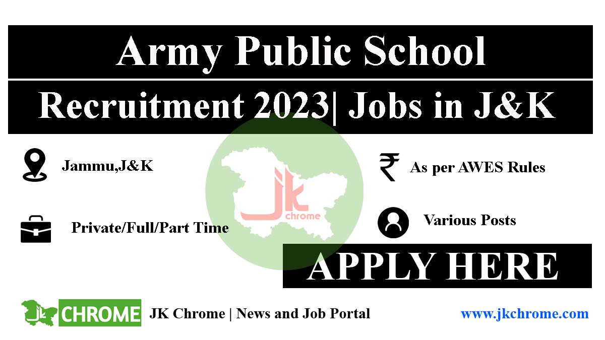 Job Vacancies in Army Public School Sunjuwan
