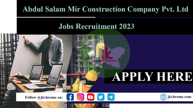 ASMCC Pvt. Ltd. Athwajan Srinagar Job Vacancies