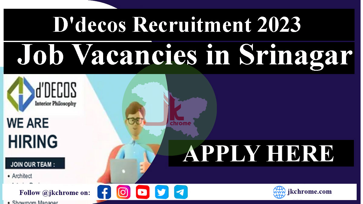 Job vacancies in srinagar at ddecos 2023