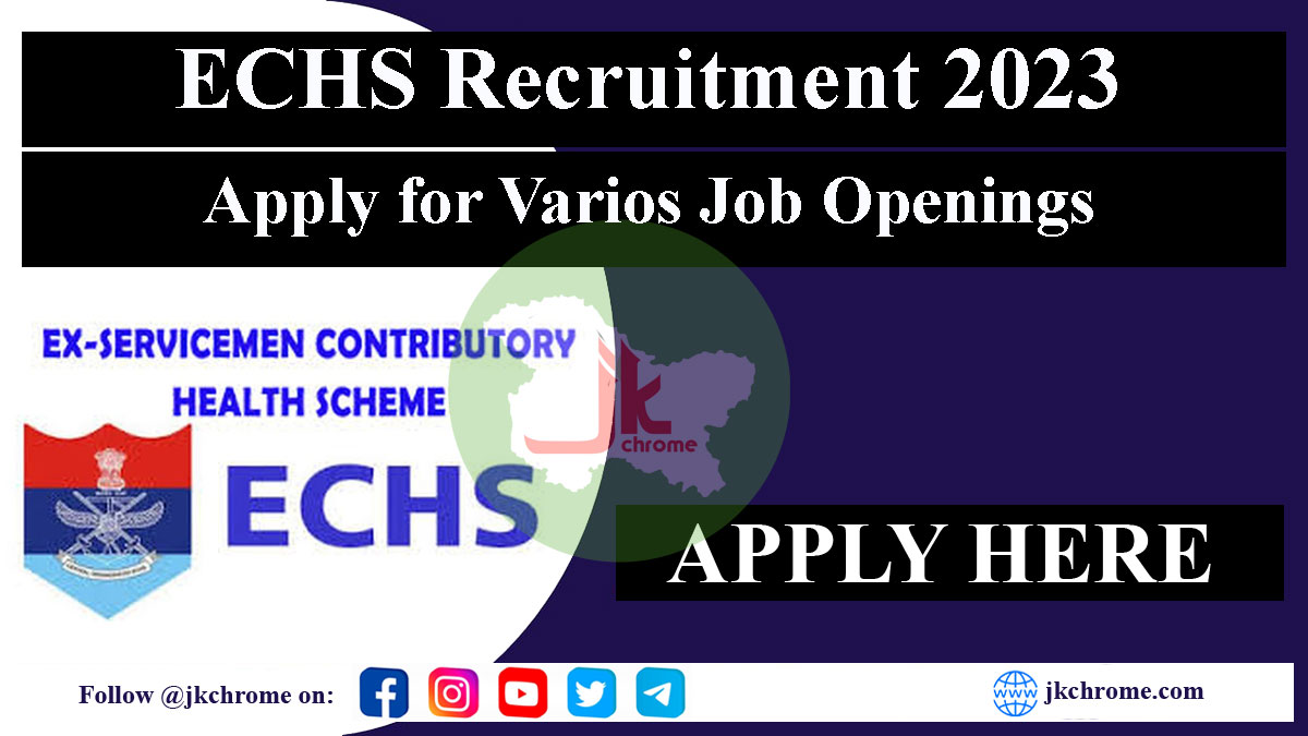 Echs recruitment 2023 in leh ladakh apply for various vacancies 2023