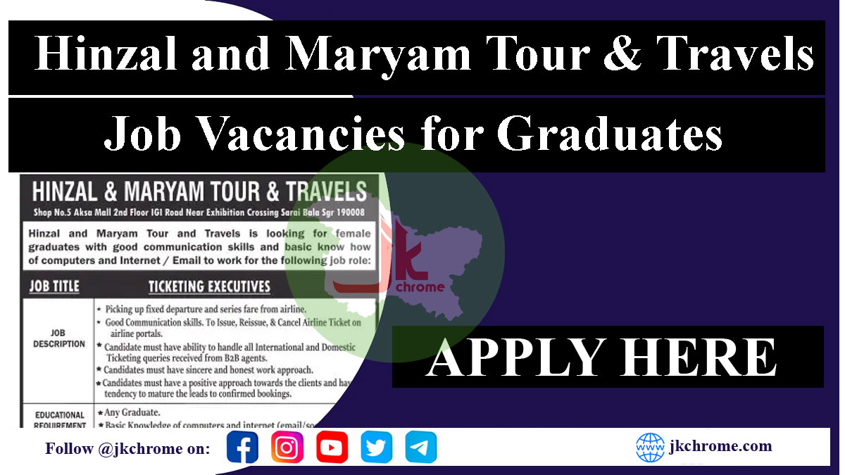 Job vacancies in srinagar | any graduate can apply 2023