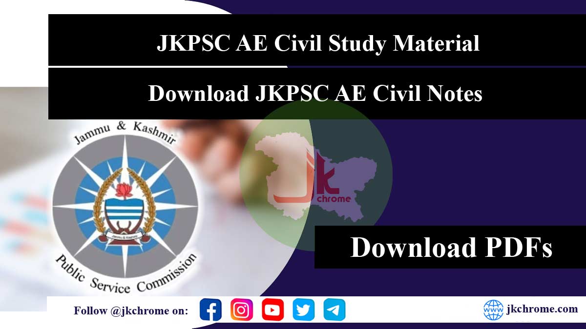 JKPSC AE Civil Exam Study Material – Download JKPSC AE Civil Notes @ jkpsc.nic.in