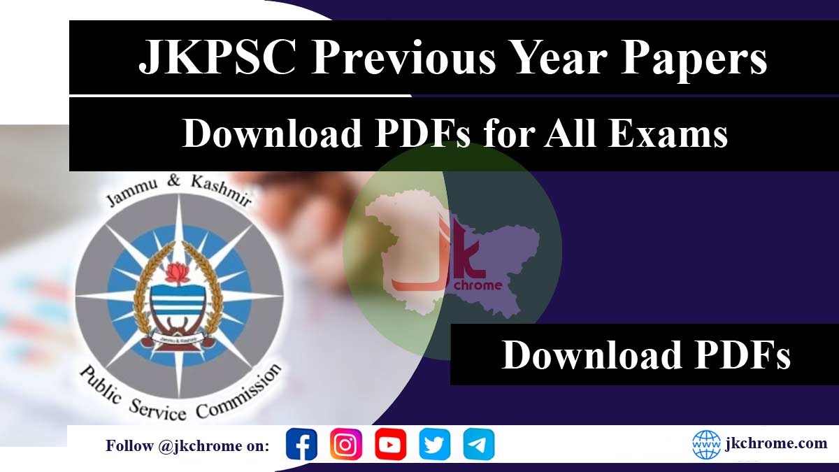JKPSC Previous Year Papers - Download PDFs for All Exams
