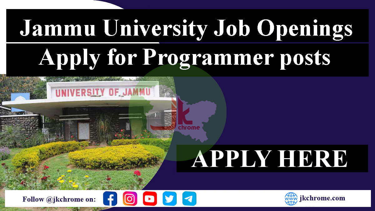 Jammu University Programmer Job Recruitment 2023