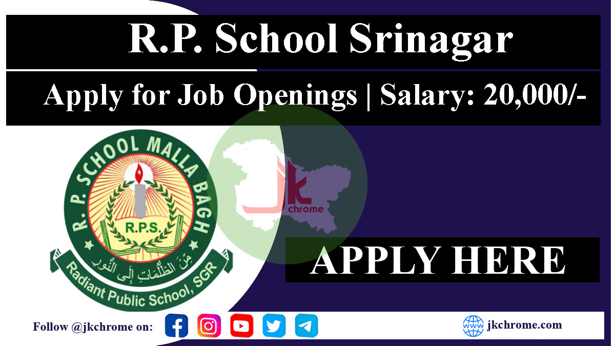 Rp school srinagar jobs recruitment 2023 | salary 20000 | interview tomorrow 2023
