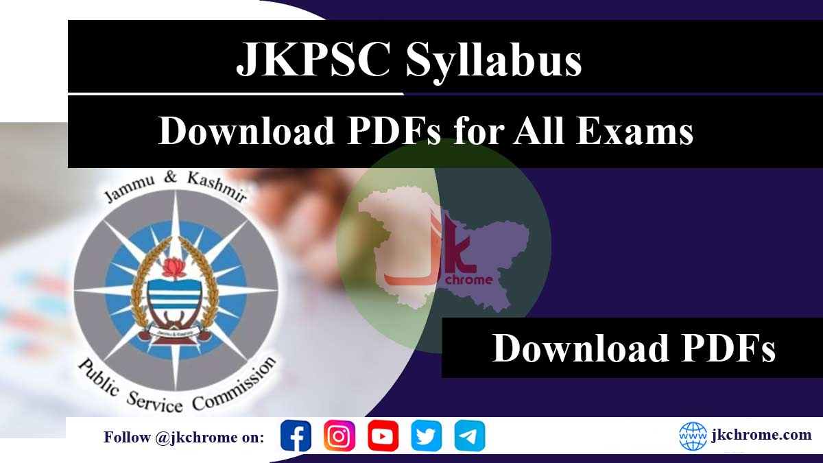 JKPSC Syllabus - Download PDFs for All Exams