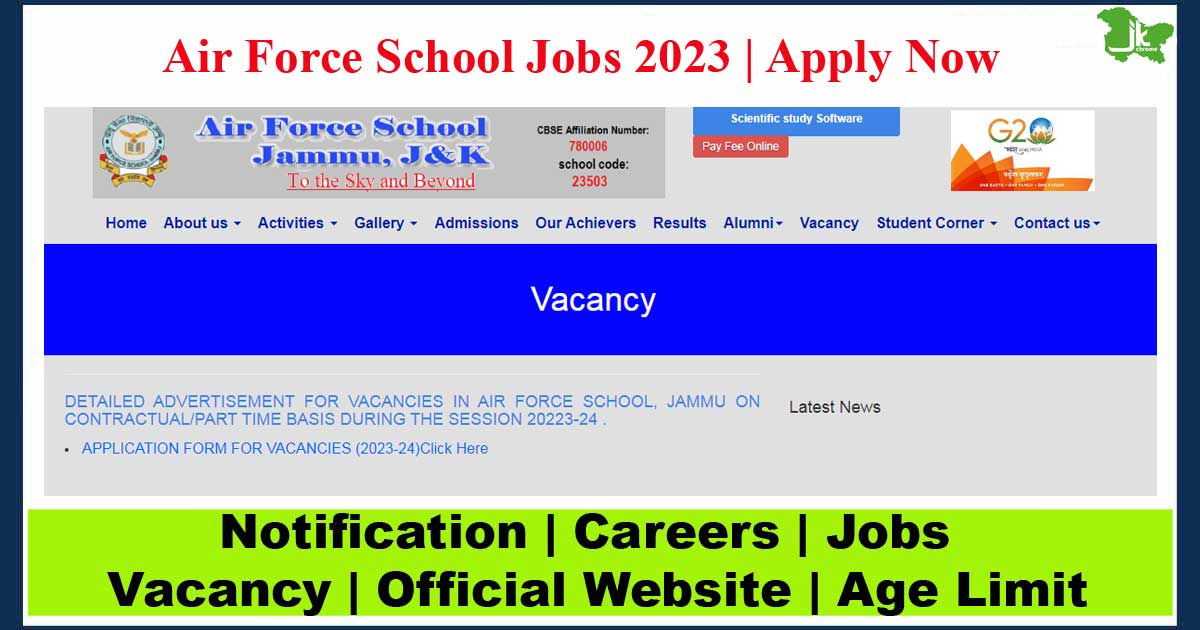 Air Force School Jobs 2023 | Apply Now