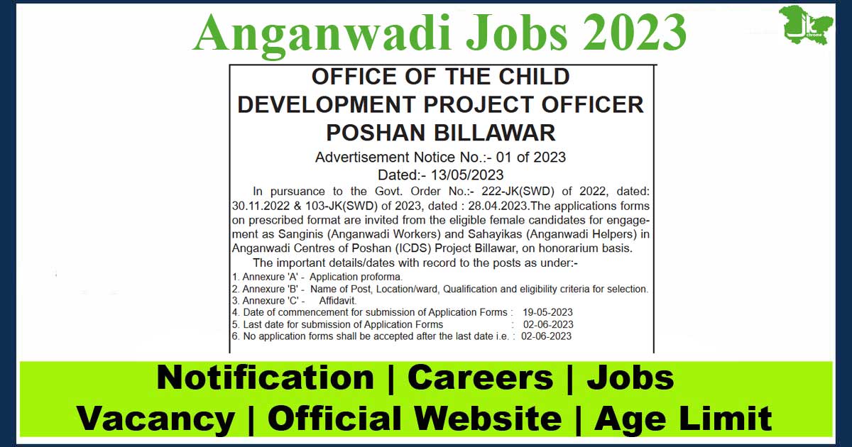 Anganwadi Jobs 2023 in Billawar