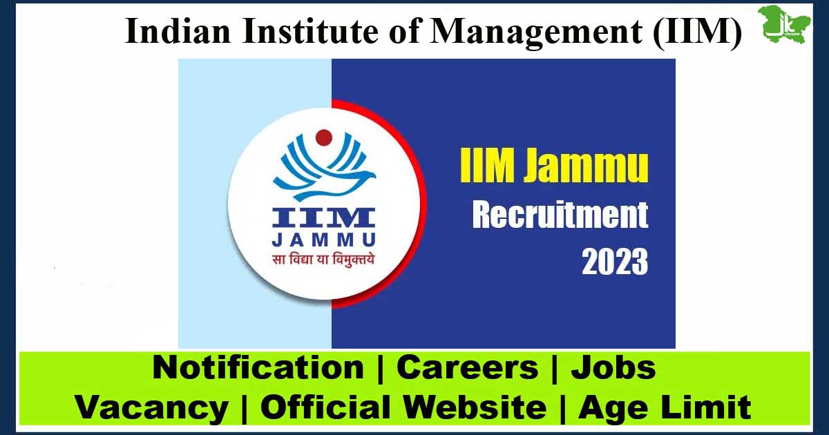 IIM Jammu Job Recruitment for various vacancies