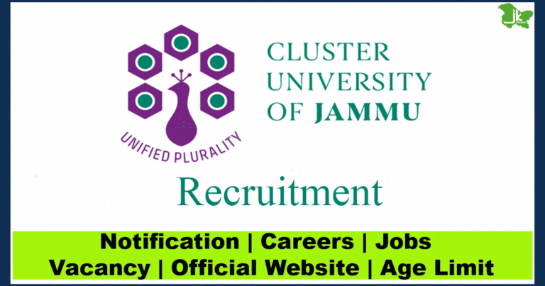 Cluster University Recruitment 2023 Notification pdf | Apply Now @clujammu.ac.in