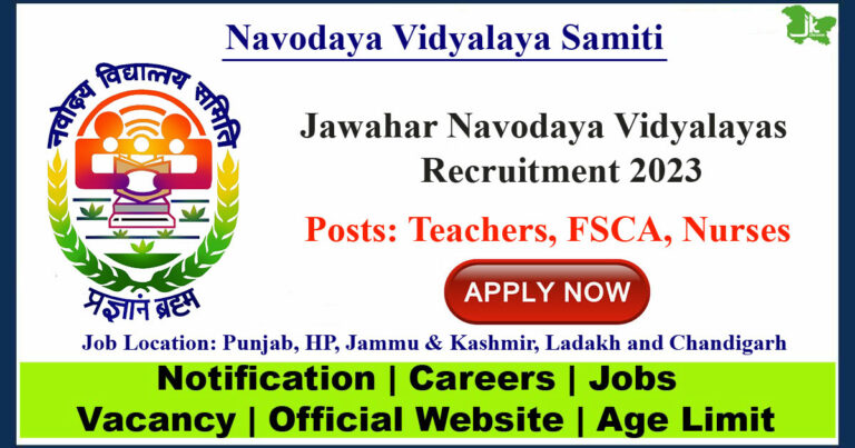 Jawahar Navodaya Vidyalayas Teachers Recruitment 2023 | Various Vacancies