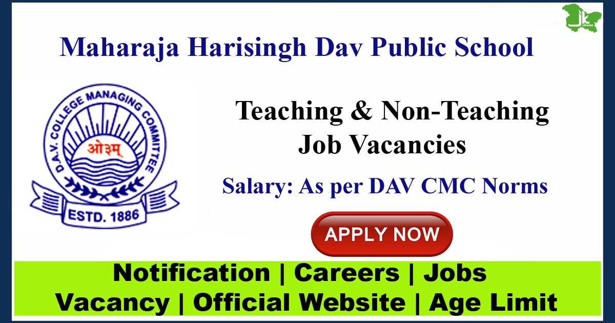 Maharaja Harisingh Dav School Jammu Jobs 2023 | Various Vacancies