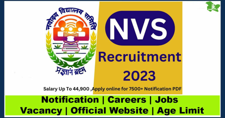NVS Recruitment 2023: 7500+ Vacancies to be Filled for PGT, TGT and Other Posts