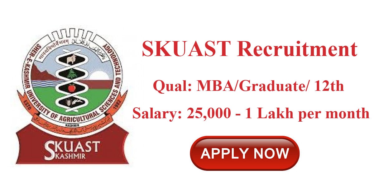 SKUAST Recruitment 2023 | Salaty upto 1 Lakh