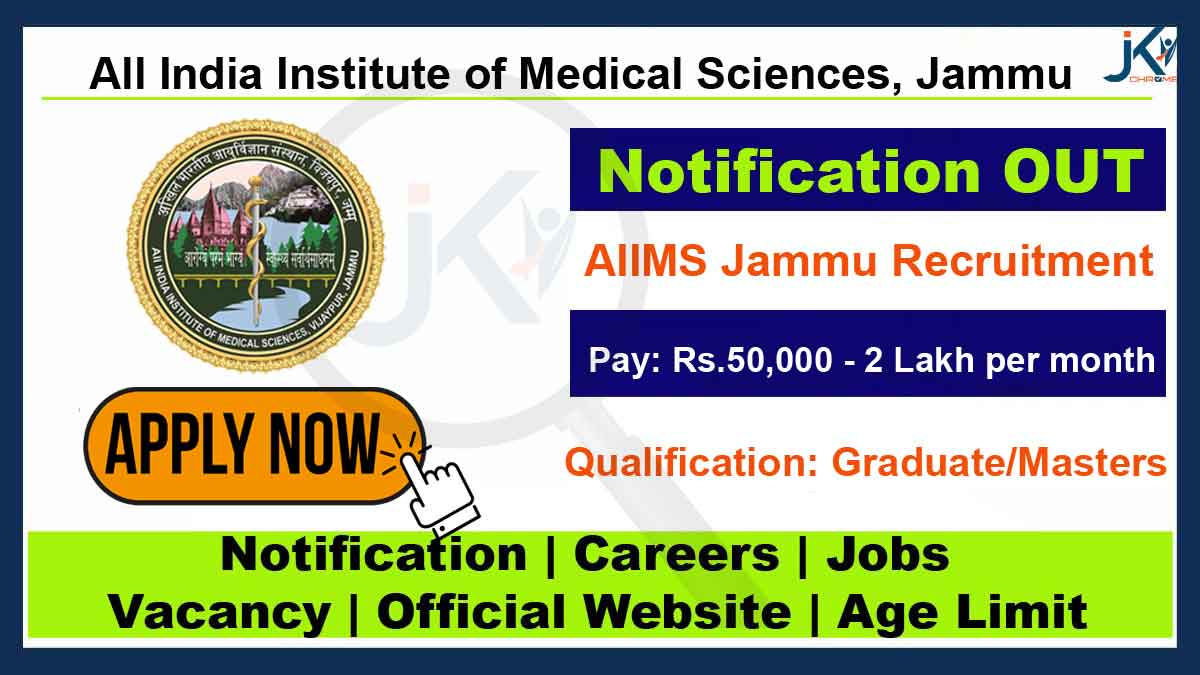 AIIMS Jammu Vacancies Recruitment 2023, 14 posts, Apply online