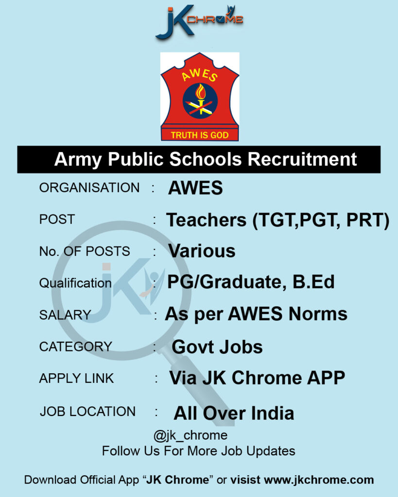 AWES Teachers Recruitment through OST 2023 in Army Public Schools