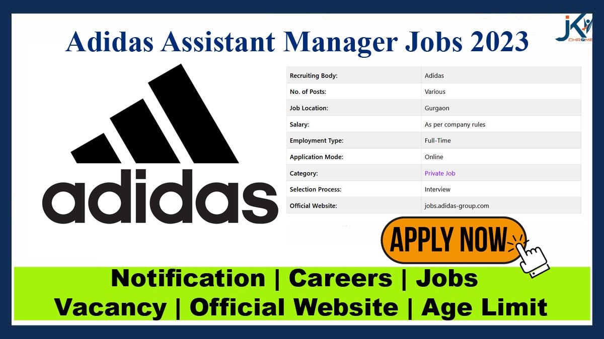 Adidas Assistant Manager Jobs 2023