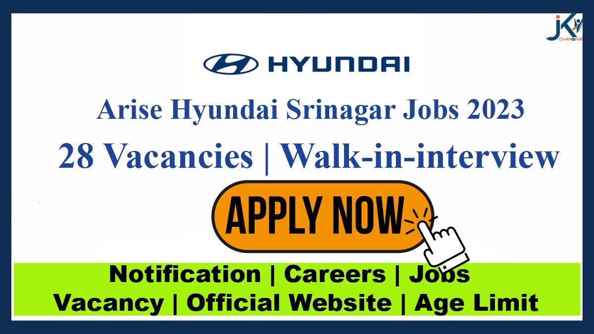Arise Hyundai Jobs 2023 | 28 Vacancies | Walk-in-interview