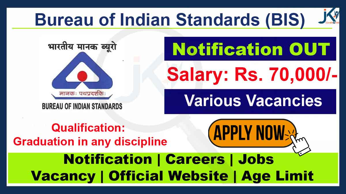 BIS Recruitment 2023 for Management System Certification Department