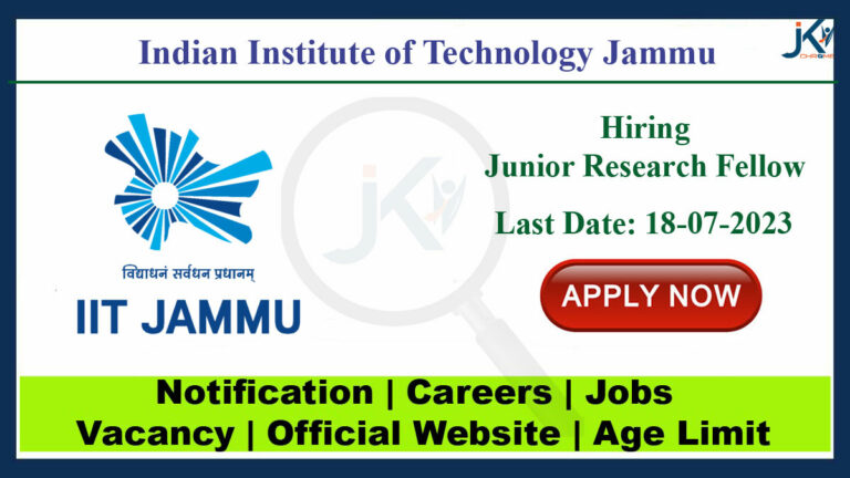 JRF Job Vacancy in IIT Jammu