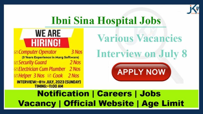 Various Vacancies | Ibni Sina Hospital Jobs 2023