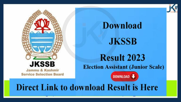 JKSSB Result for Election Assistant Posts