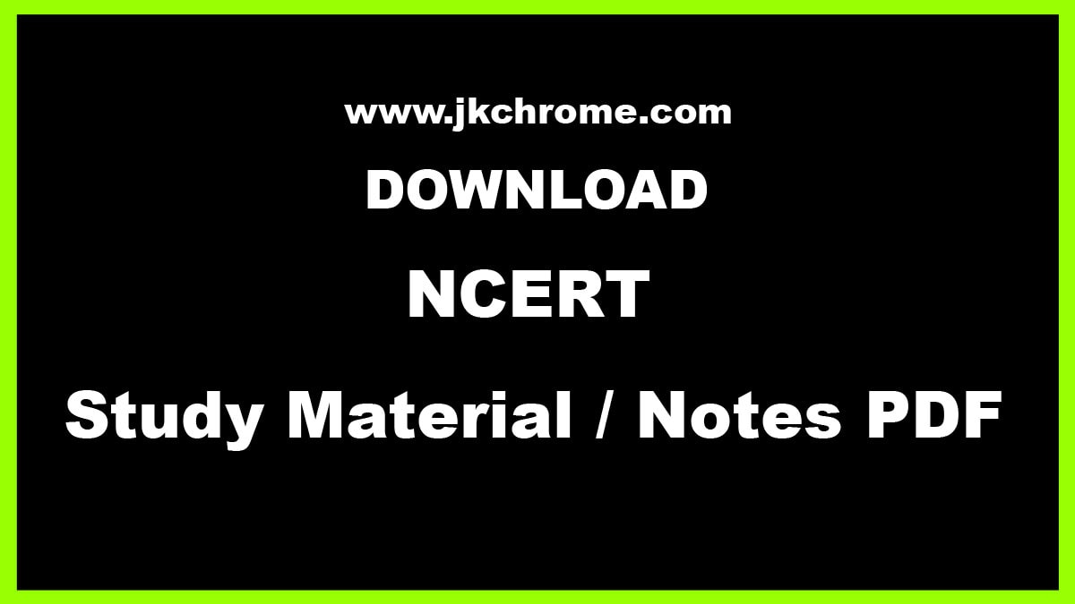 NCERT Study Material PDF