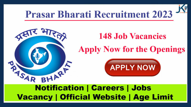 148 Posts | Prasar Bharati Recruitment 2023