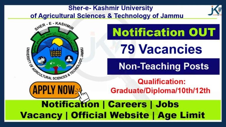 SKUAST Jammu Non Teaching Vacacnies Recruitment, 79 Posts