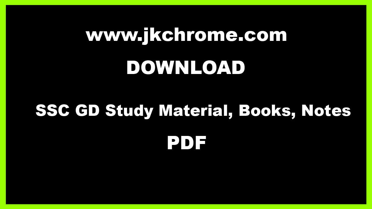 SSC GD Study Material PDF