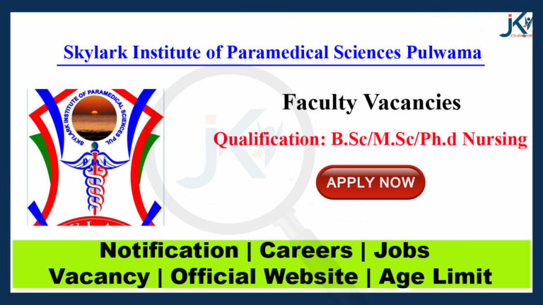 Skylark Institute of Paramedical Sciences Pulwama Faculty Job Vacancies