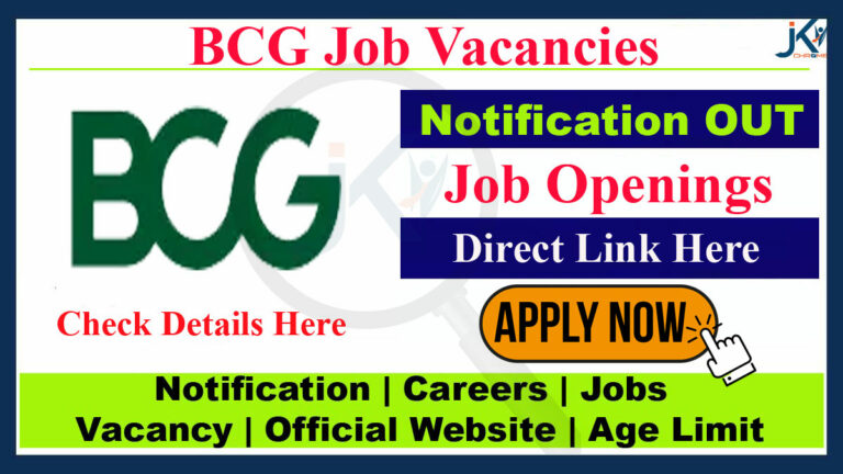 BCG Job Vacancy 2023 (Any Graduate), Apply Online