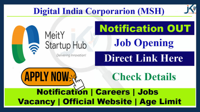 MeitY Startup Hub Job Vacancy 2023, Apply Online