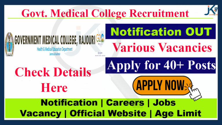 GMC Rajouri job vacancy Recruitment 2023, 46 Vacancies available
