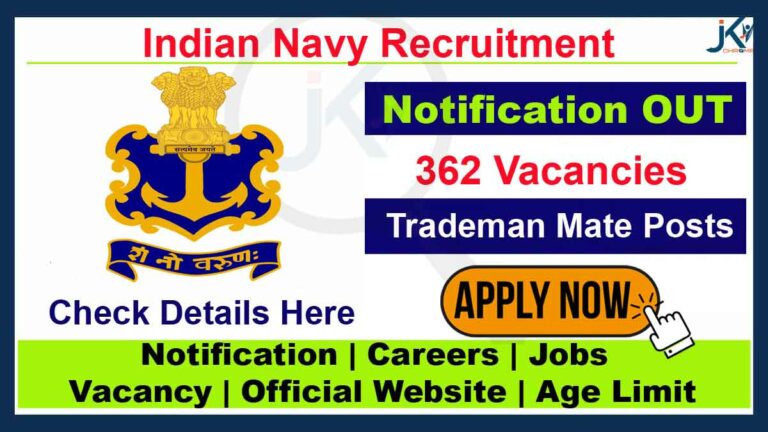 Indian Navy Tradesman Mate Recruitment 2023, 362 Posts