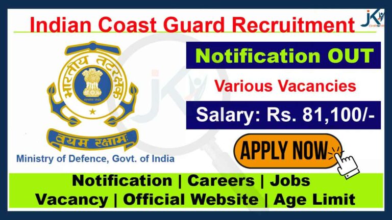 Indian Coast Guard Recruitment of Civilian posts
